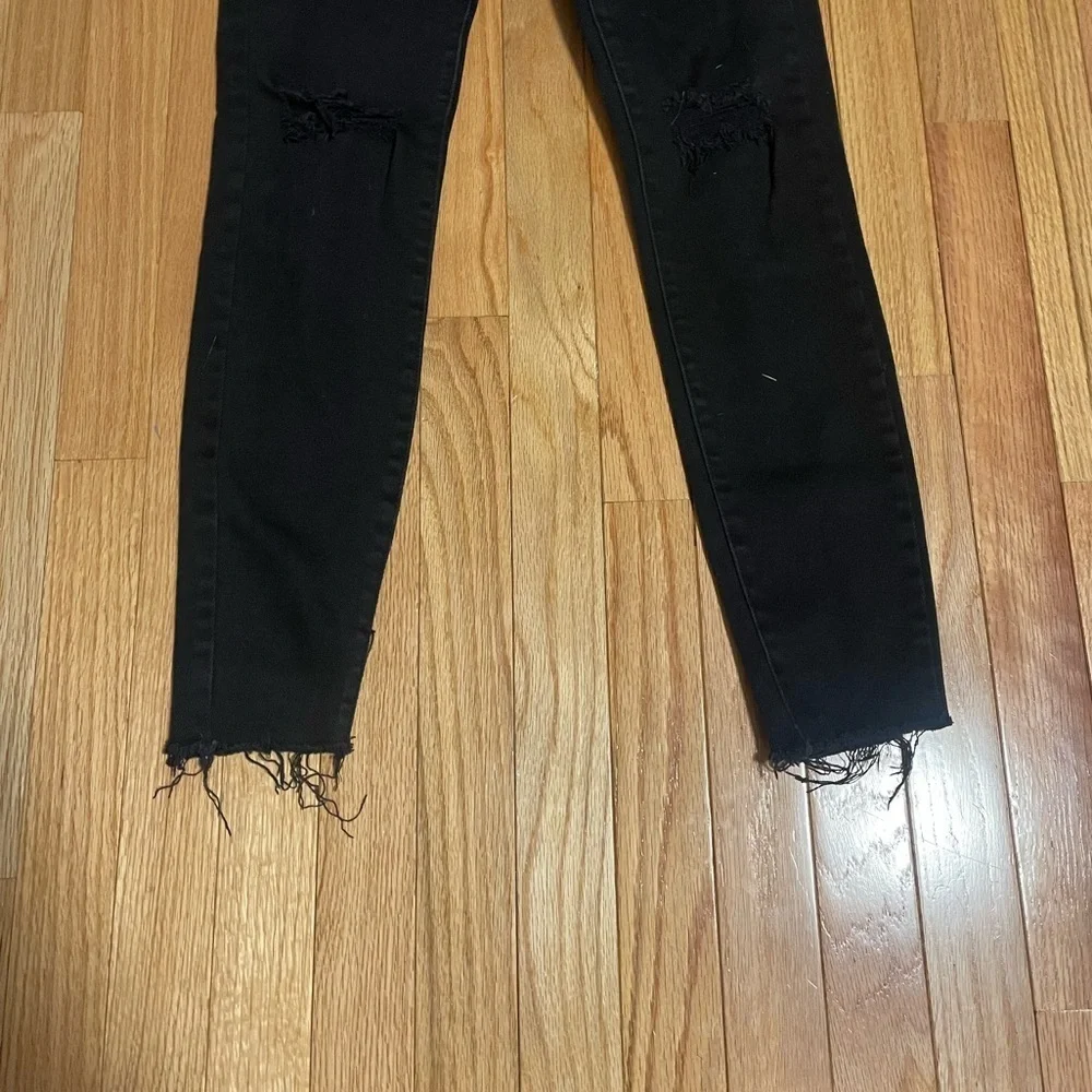 Just Black Denim Black Ripped Skinny Jeans Size 26